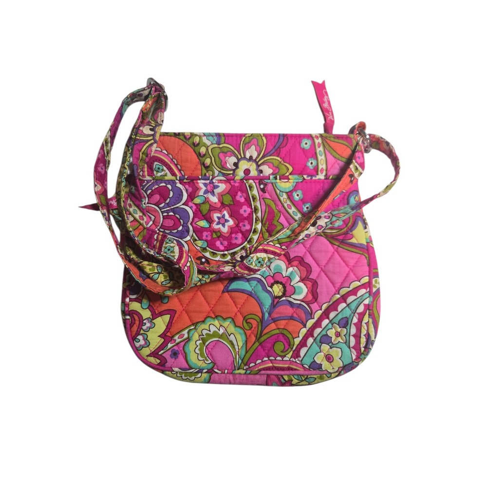 Vera Bradley Lola Paisley Quilted Cotton Crossbody‎ Bag Pink Orange Floral